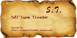 Sólyom Tivadar névjegykártya