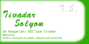 tivadar solyom business card